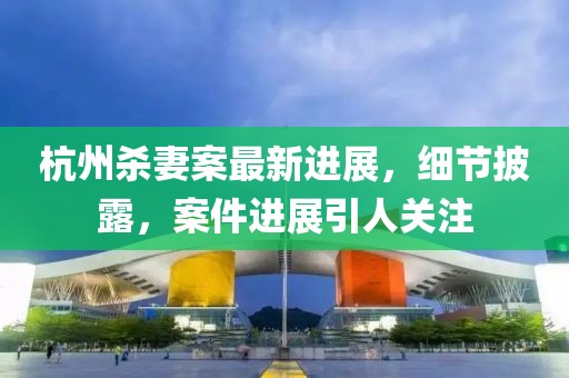 杭州杀妻案最新进展，细节披露，案件进展引人关注