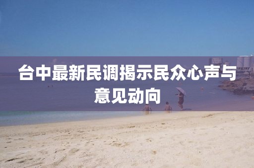 台中最新民调揭示民众心声与意见动向