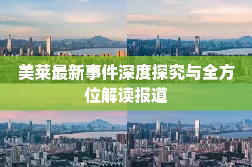美莱最新事件深度探究与全方位解读报道