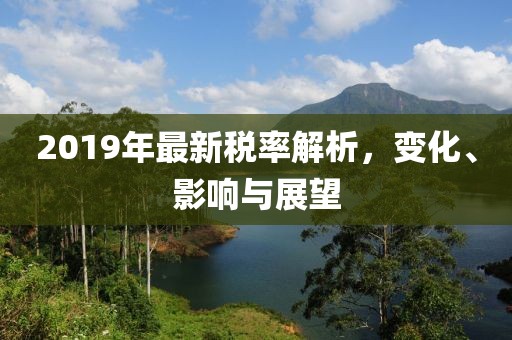 2019年最新税率解析，变化、影响与展望