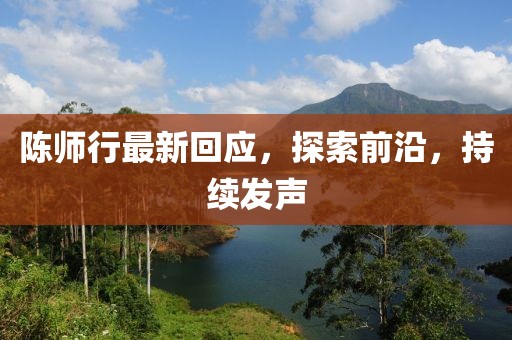 陈师行最新回应，探索前沿，持续发声