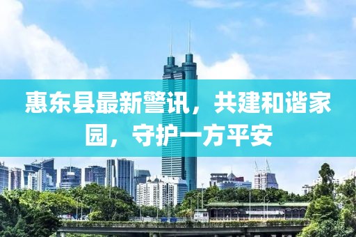 惠东县最新警讯，共建和谐家园，守护一方平安