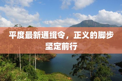 平度最新通缉令，正义的脚步坚定前行