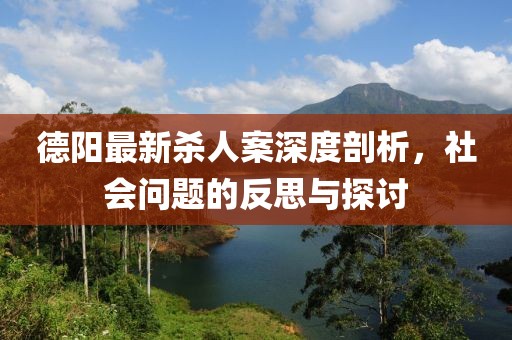 德阳最新杀人案深度剖析，社会问题的反思与探讨
