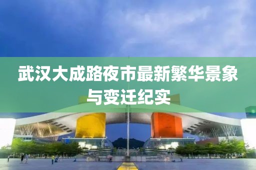 武汉大成路夜市最新繁华景象与变迁纪实