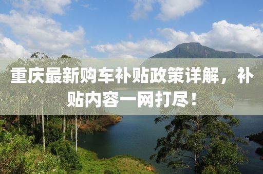 重庆最新购车补贴政策详解，补贴内容一网打尽！