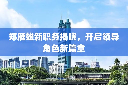 郑雁雄新职务揭晓，开启领导角色新篇章