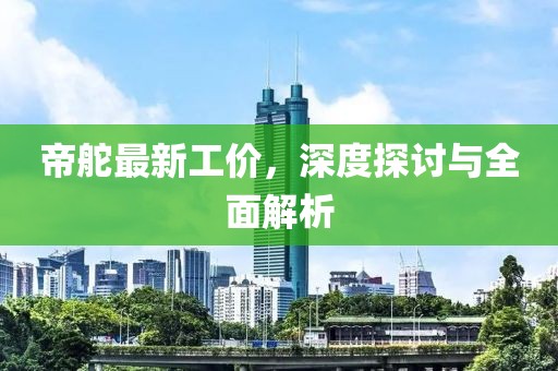 帝舵最新工价，深度探讨与全面解析