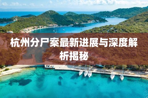 杭州分尸案最新进展与深度解析揭秘