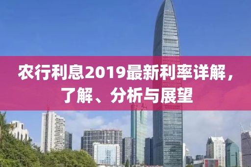 农行利息2019最新利率详解，了解、分析与展望
