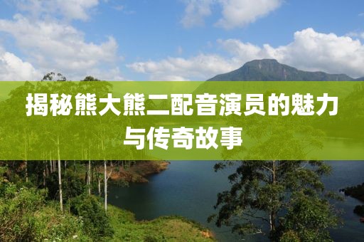 揭秘熊大熊二配音演员的魅力与传奇故事