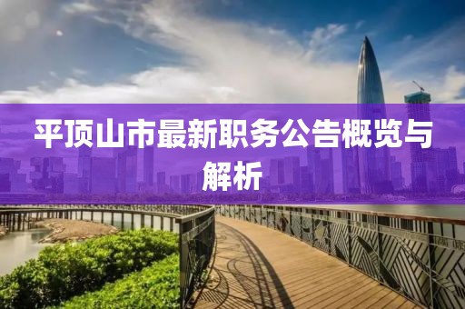 平顶山市最新职务公告概览与解析
