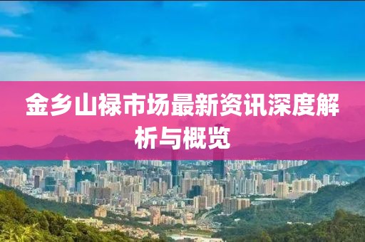 金乡山禄市场最新资讯深度解析与概览