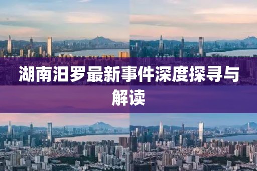 湖南汨罗最新事件深度探寻与解读