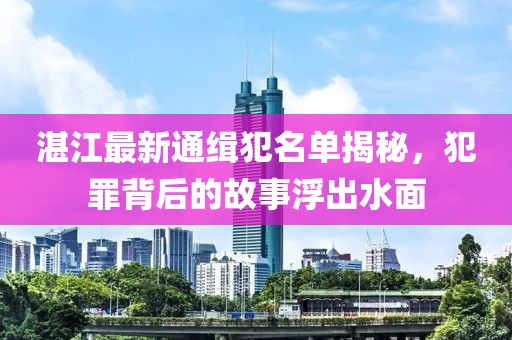 湛江最新通缉犯名单揭秘，犯罪背后的故事浮出水面