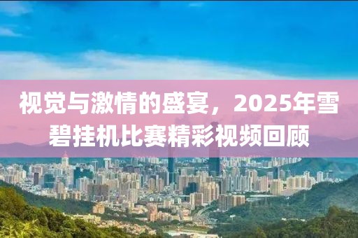 视觉与激情的盛宴，2025年雪碧挂机比赛精彩视频回顾
