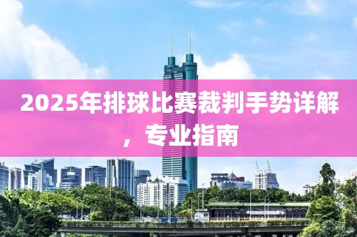 2025年排球比赛裁判手势详解，专业指南