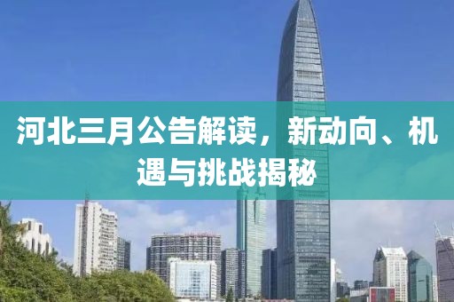 河北三月公告解读，新动向、机遇与挑战揭秘