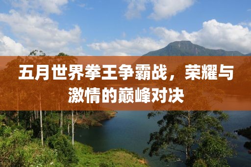 五月世界拳王争霸战，荣耀与激情的巅峰对决