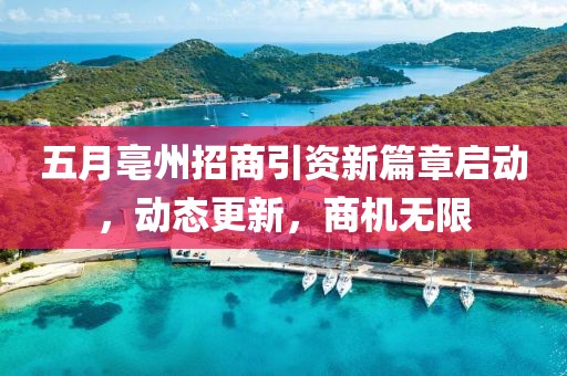 五月亳州招商引资新篇章启动，动态更新，商机无限