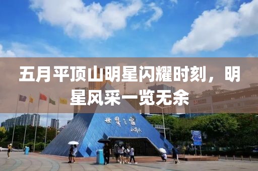 五月平顶山明星闪耀时刻，明星风采一览无余