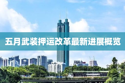 五月武装押运改革最新进展概览