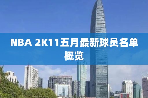 NBA 2K11五月最新球员名单概览