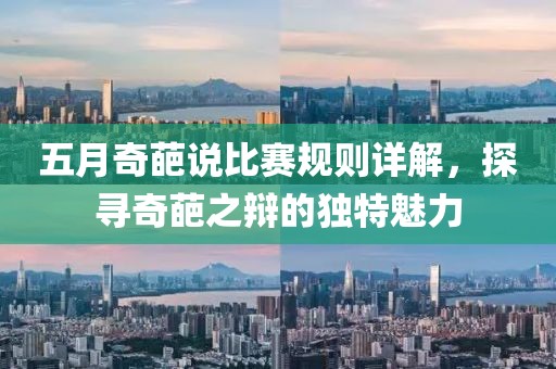 五月奇葩说比赛规则详解，探寻奇葩之辩的独特魅力
