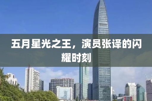 五月星光之王，演员张译的闪耀时刻