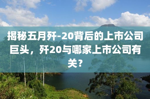 揭秘五月歼-20背后的上市公司巨头，歼20与哪家上市公司有关？