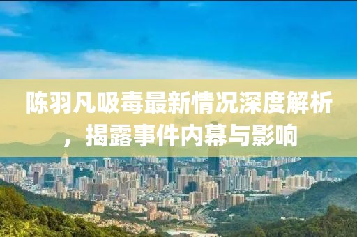 陈羽凡吸毒最新情况深度解析，揭露事件内幕与影响