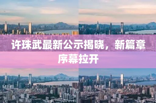 许珠武最新公示揭晓，新篇章序幕拉开