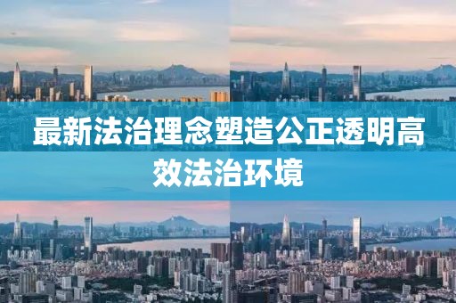 最新法治理念塑造公正透明高效法治环境
