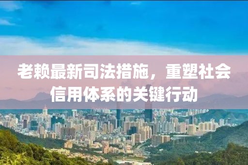 老赖最新司法措施，重塑社会信用体系的关键行动