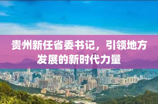 贵州新任省委书记，引领地方发展的新时代力量