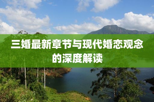 三婚最新章节与现代婚恋观念的深度解读