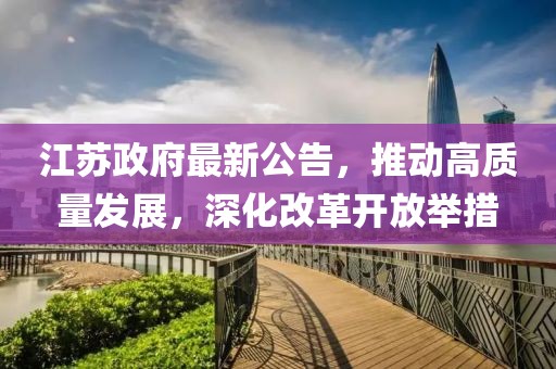 江苏政府最新公告，推动高质量发展，深化改革开放举措