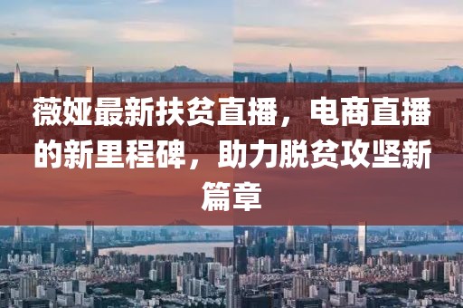 薇娅最新扶贫直播，电商直播的新里程碑，助力脱贫攻坚新篇章
