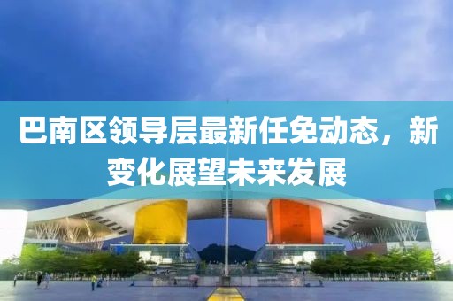 巴南区领导层最新任免动态，新变化展望未来发展